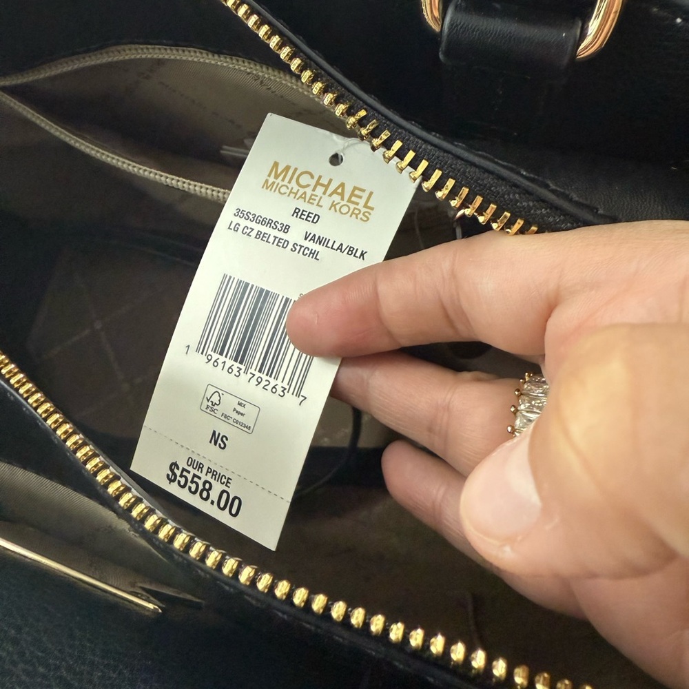 Michael Kors Black and Gold Handbag - Picture 3 of 4